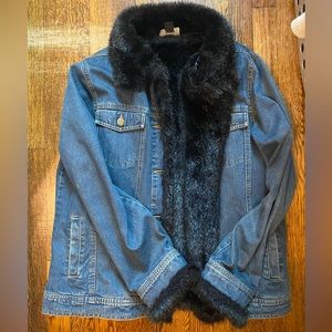Dennis Basso Faux Fur Jean Coat